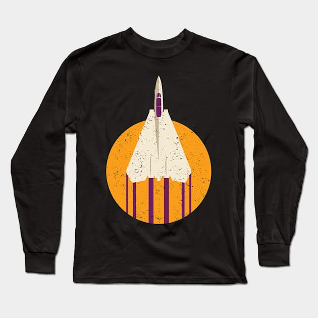 F-14 Tomcat Jet Airplane Long Sleeve T-Shirt by danchampagne